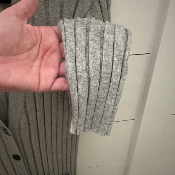 ATM ANTHONY THOMAS MELILLO L rib cashmere cotton midi minimalist luxury cardigan - Picture 6 of 13